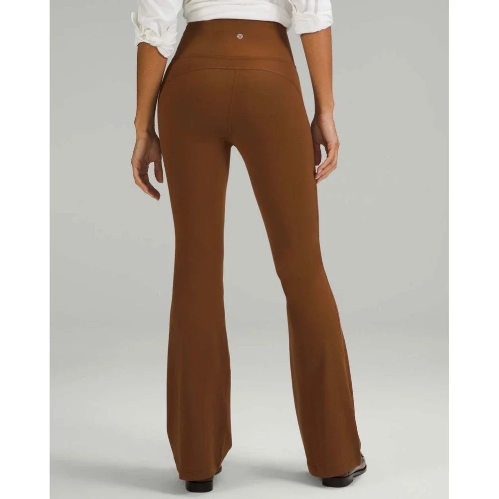 Lululemon Groove Super-High-Rise Flared Pant *Nulu Roasted Brown 10 Gym Athletic